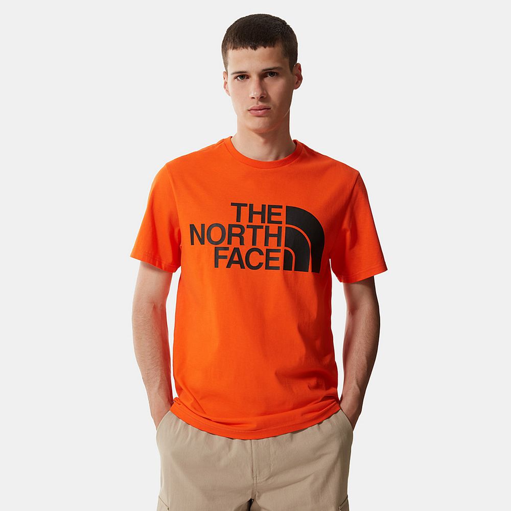 The North Face T-Shirts Mens Australia - The North Face Standard Red Orange (VUX-304651)